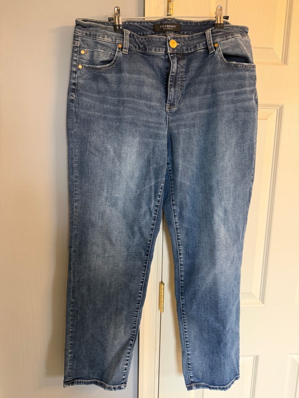 Liverpool Straight Leg Jeans in Medium Blue Wash
